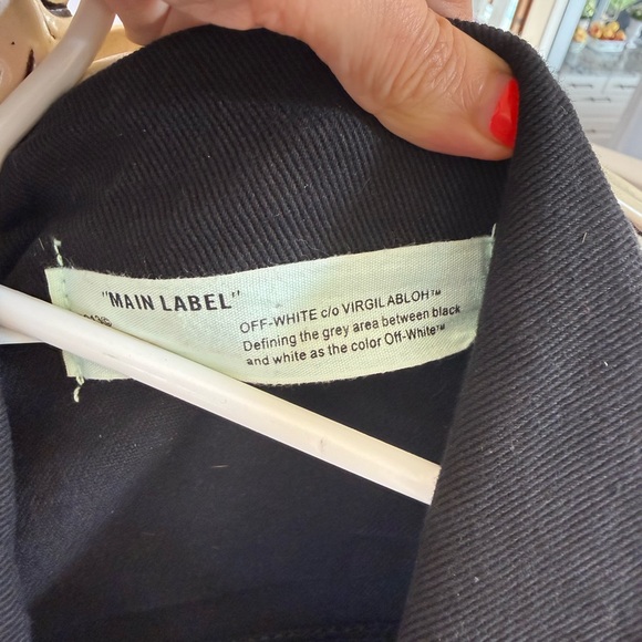 Off-White Black Denim Jacket with Pink Graphic Back - Picture 5 of 5